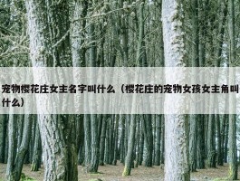 宠物樱花庄女主名字叫什么（樱花庄的宠物女孩女主角叫什么）