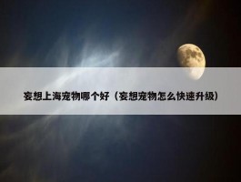 妄想上海宠物哪个好（妄想宠物怎么快速升级）