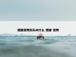 德国宠物乐队叫什么 德国 宠物