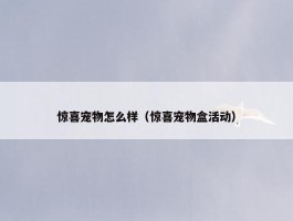 惊喜宠物怎么样（惊喜宠物盒活动）