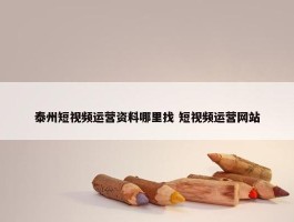 泰州短视频运营资料哪里找 短视频运营网站