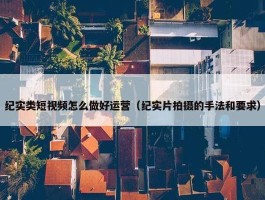 纪实类短视频怎么做好运营（纪实片拍摄的手法和要求）