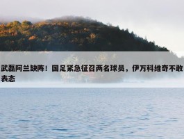 武磊阿兰缺阵！国足紧急征召两名球员，伊万科维奇不敢表态