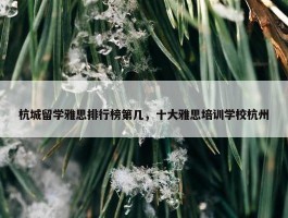 杭城留学雅思排行榜第几，十大雅思培训学校杭州