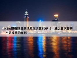 NBA现役球员单场助攻次数TOP 5！威少三次登榜 不见库里的身影