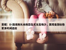 意媒：D-路易斯从未抱怨在尤文出场少，莫塔是想给他更多时间适应