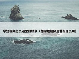 学短视频怎么运营赚钱多（想学短视频运营报什么班）