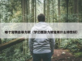 哪个宠物自带力劈（梦幻西游力劈宠用什么特性好）