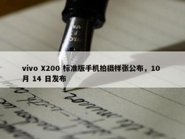 vivo X200 标准版手机拍摄样张公布，10 月 14 日发布