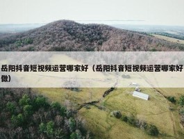 岳阳抖音短视频运营哪家好（岳阳抖音短视频运营哪家好做）