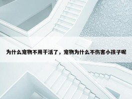 为什么宠物不用干活了，宠物为什么不伤害小孩子呢