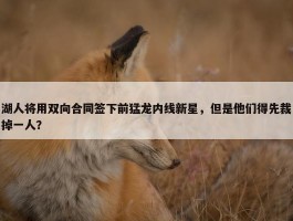 湖人将用双向合同签下前猛龙内线新星，但是他们得先裁掉一人？