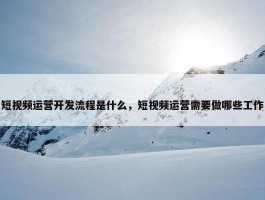 短视频运营开发流程是什么，短视频运营需要做哪些工作