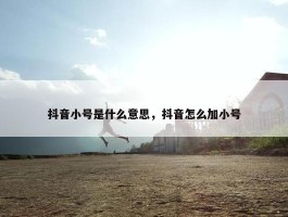 抖音小号是什么意思，抖音怎么加小号