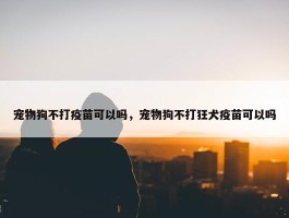 宠物狗不打疫苗可以吗，宠物狗不打狂犬疫苗可以吗