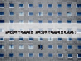 深圳宠物市场在哪里 深圳宠物市场在哪里几点关门