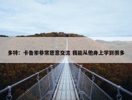 多特：卡鲁索非常愿意交流 我能从他身上学到很多