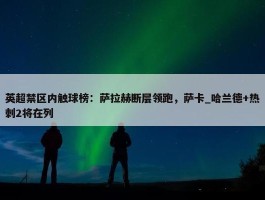 英超禁区内触球榜：萨拉赫断层领跑，萨卡_哈兰德+热刺2将在列