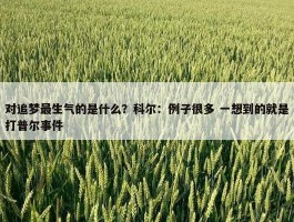 对追梦最生气的是什么？科尔：例子很多 一想到的就是打普尔事件