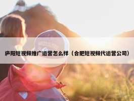 庐阳短视频推广运营怎么样（合肥短视频代运营公司）