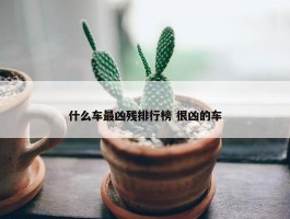 什么车最凶残排行榜 很凶的车