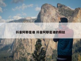 抖音阿耶是谁 抖音阿耶是谁的粉丝