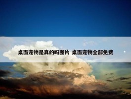 桌面宠物是真的吗图片 桌面宠物全部免费