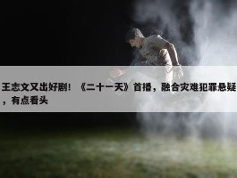 王志文又出好剧！《二十一天》首播，融合灾难犯罪悬疑，有点看头