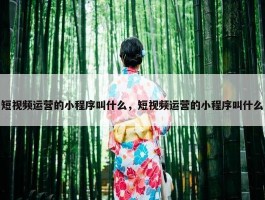 短视频运营的小程序叫什么，短视频运营的小程序叫什么