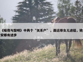 《暗夜与黎明》中两个“关系户”，聂远带女儿进组，姚安娜有进步