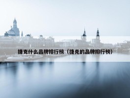 捷克什么品牌排行榜（捷克的品牌排行榜）