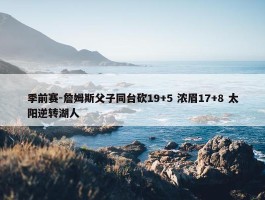 季前赛-詹姆斯父子同台砍19+5 浓眉17+8 太阳逆转湖人