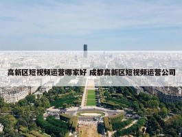 高新区短视频运营哪家好 成都高新区短视频运营公司