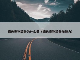 绿色宠物装备为什么贵（绿色宠物装备加智力）