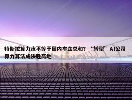 特斯拉算力水平等于国内车企总和？“转型”AI公司 算力算法成决胜高地