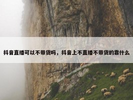 抖音直播可以不带货吗，抖音上不直播不带货的靠什么