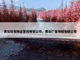 黄石短视频运营找哪家公司，黄石广告传媒有限公司