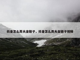 抖音怎么弄大金链子，抖音怎么弄大金链子视频