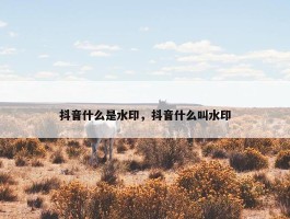 抖音什么是水印，抖音什么叫水印