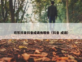 欢乐抖音抖音成语有哪些（抖音 成语）