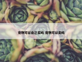 宠物可以自己买吗 宠物可以卖吗