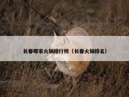 长春哪家火锅排行榜（长春火锅排名）