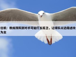 任航：教练预料到对手可能打五后卫，让球队以边路进攻为主