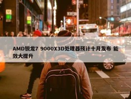 AMD锐龙7 9000X3D处理器预计十月发布 能效大提升