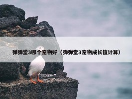 弹弹堂3哪个宠物好（弹弹堂3宠物成长值计算）