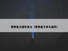 宠物兔子成年多大（宠物兔子多久成年）