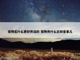 宠物买什么更好养活的 宠物养什么比较省事儿