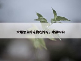 水果怎么给宠物吃好吃，水果狗狗