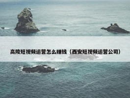 高陵短视频运营怎么赚钱（西安短视频运营公司）