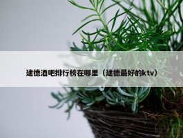 建德酒吧排行榜在哪里（建德最好的ktv）